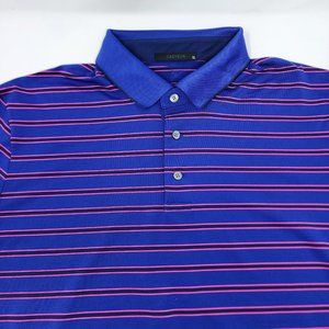 Greyson Polo Shirt Mens XL‎ Purple Striped Short Sleeve Golf Performance NWOT